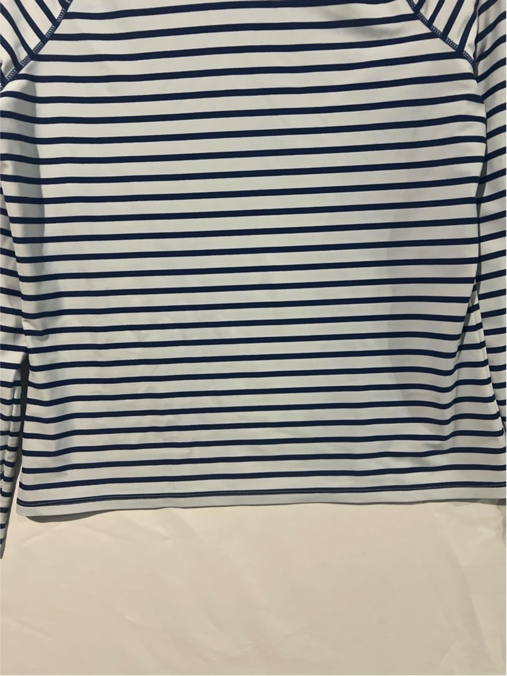 Cabana Life Swim Top Women’s Large Navy Stripe Zipper Rashguard - Picture 5 of 13